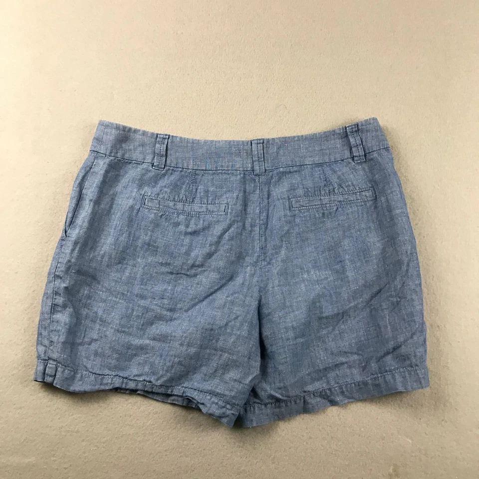 Shorts Ann Taylor Loft Feminino 6 Mescla de Linho Azul Leve Chino - Imagem 3 de 4