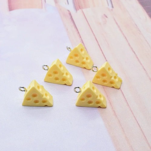 Cheese Triangle Resin Charms Food Pendants Cute DIY Jewellery Making Accessories - Picture 6 of 7