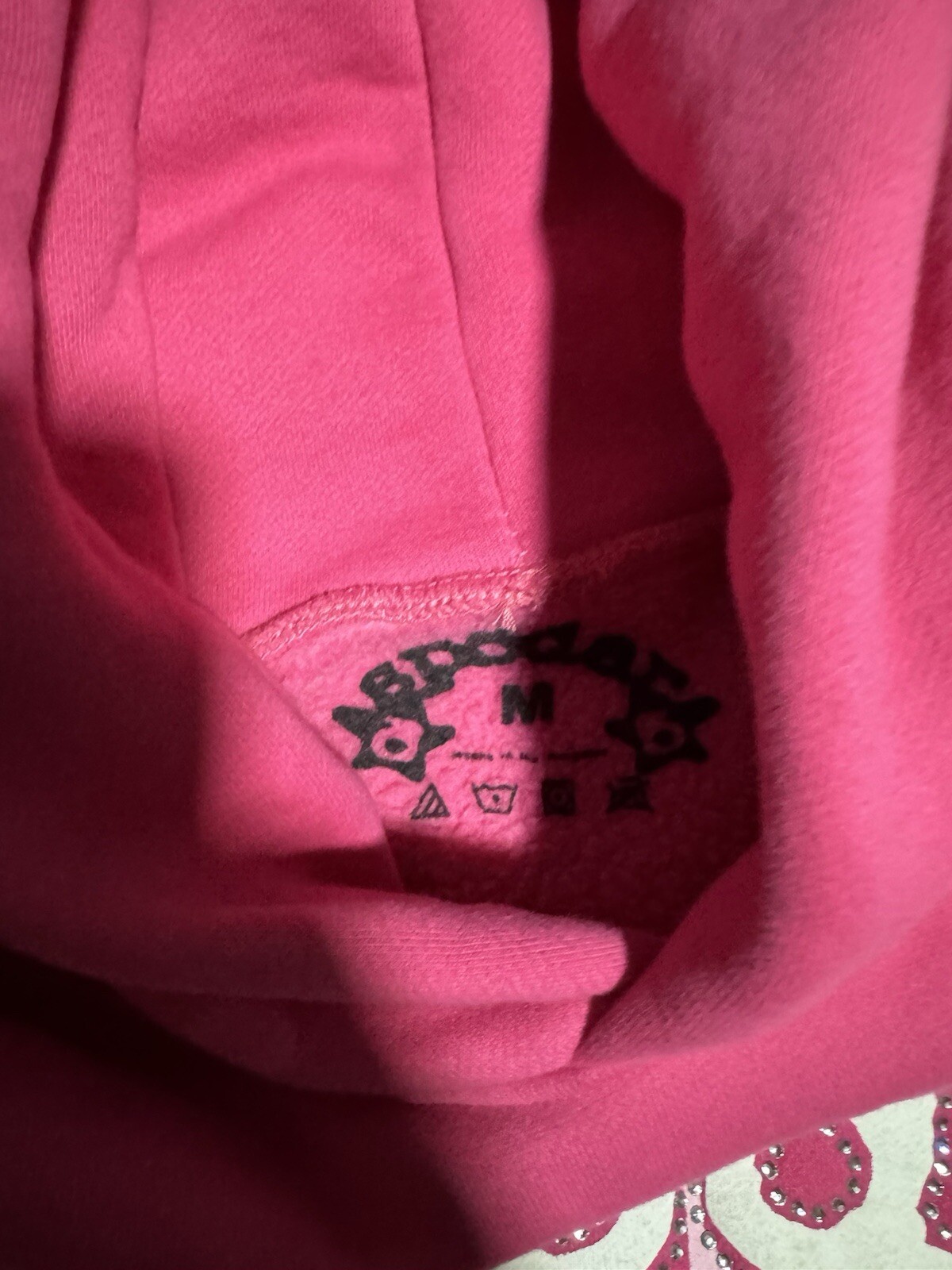 sp5der hoodie Pink/white - Gem