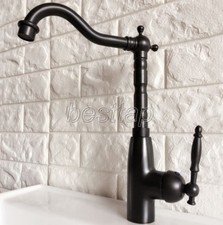 Black Oil Rubbed Brass Bathroom Kitchen Bar Vessel Sink Swivel Faucet Tap snf371