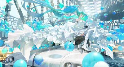 Anime girls kirino ttk hatsune miku vocaloid twintails playmat gaming mat
