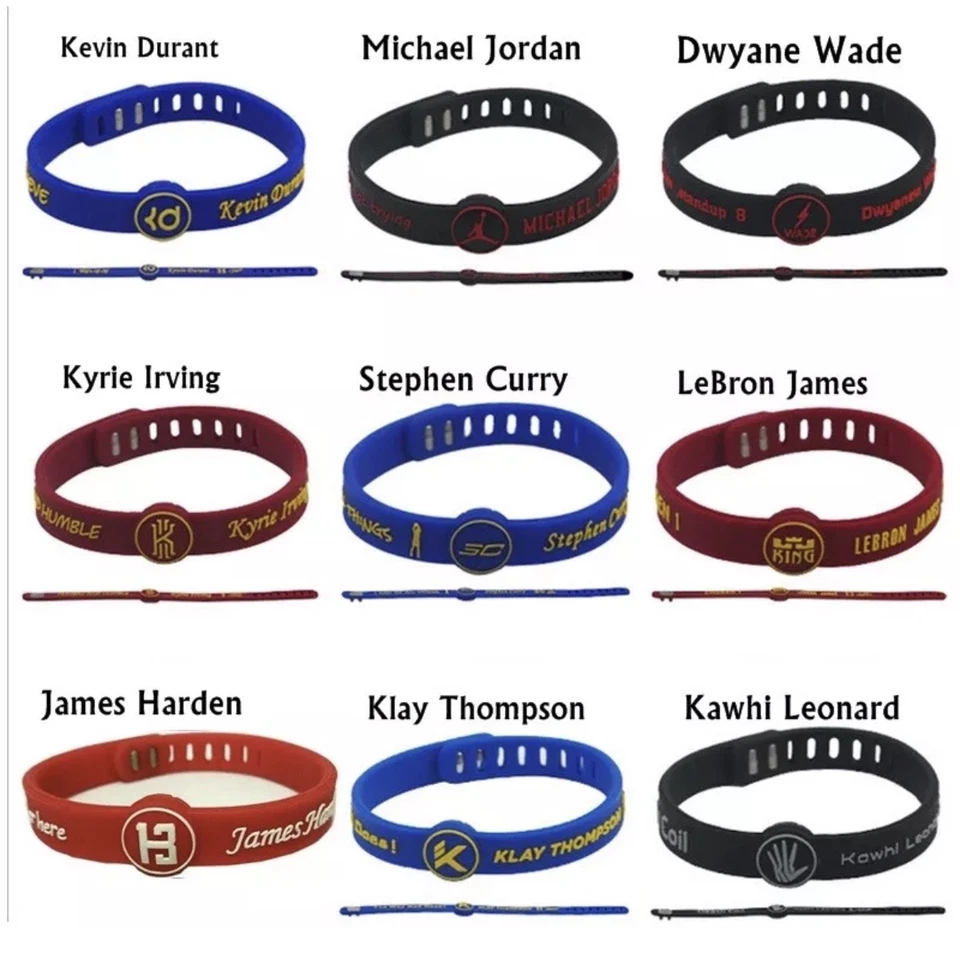 NBA игроков силиконовый повязка на запястье регулируемый застежка браслет Durant карри Леброн MJ - Изображение 2 из 4
