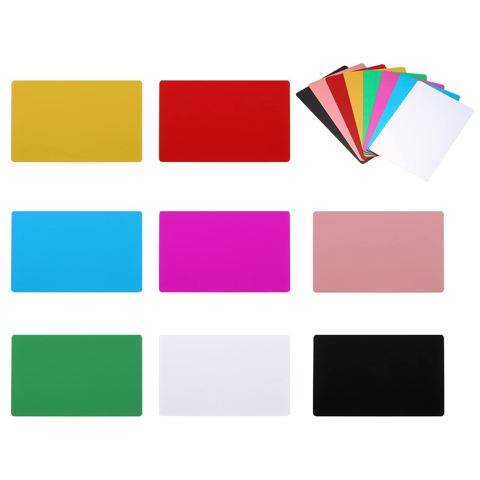 0.21mm Metal Business Cards 64 Pack Blank Name Card Laser Engraving Aluminum ...