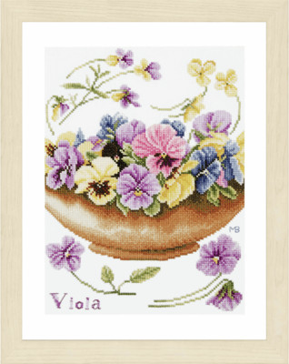 Lanarte Counted Cross Stitch Kit: Violets