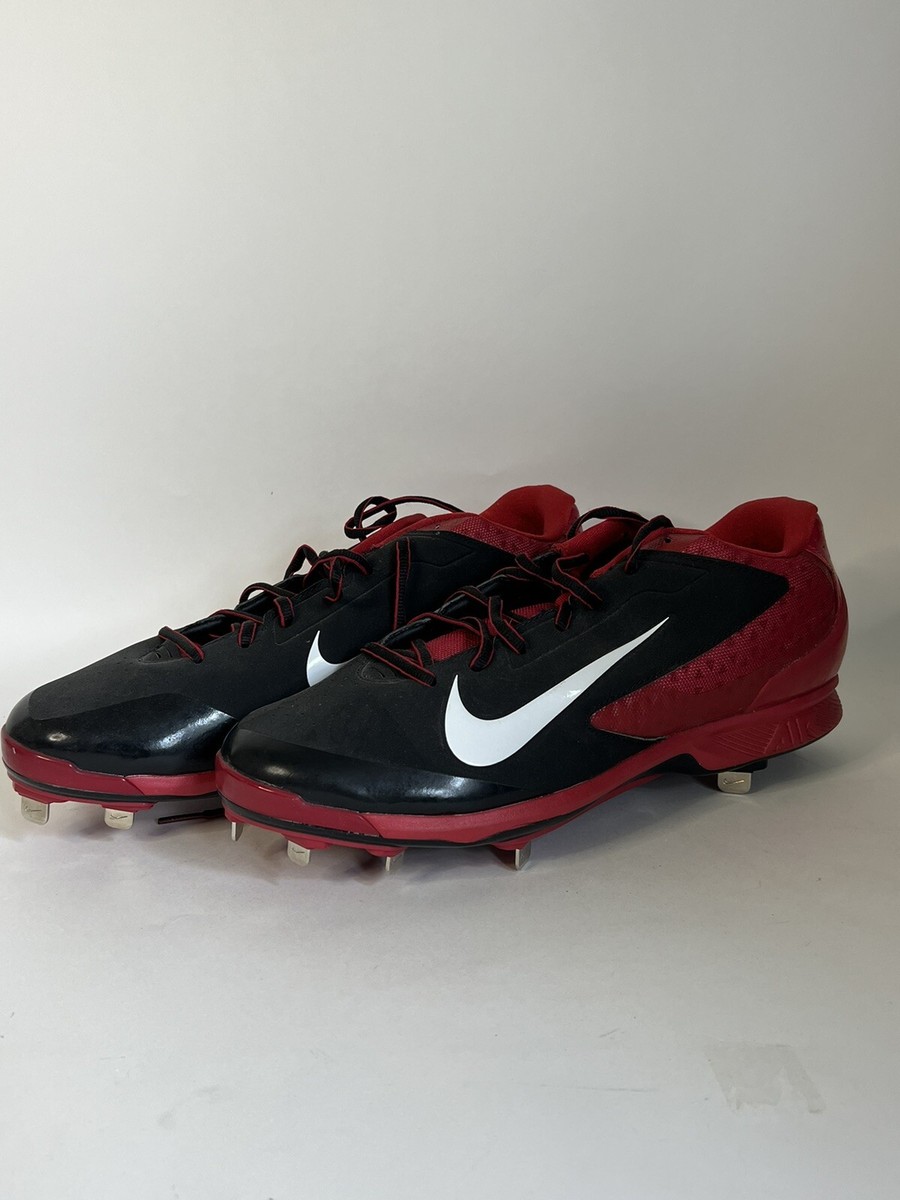 Nike Men's Huarache Pro Low Metal Baseball Cleats NEW 599233 016 Black Red  SZ 13