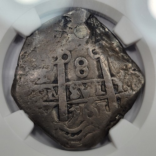 1761 Cob 8 Reales NGC VF Potosi Bolivia with 1955 Schulman Auction Tag! *J640 - 第 4/7 張圖片