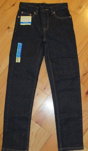 Vaqueros ajustados Faded Glory nuevos con etiquetas para niños 12 cintura ajustable tela flexible lavado de enjuague - Imagen 1 de 4