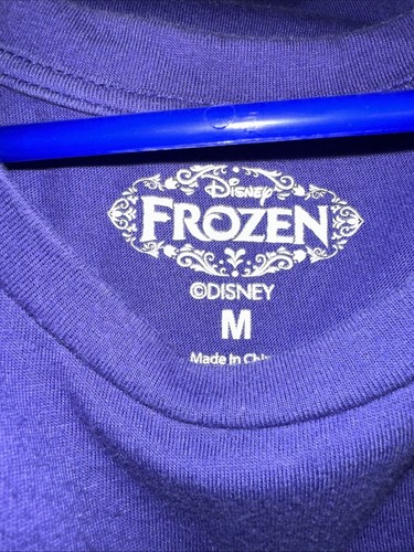 Disney frozen girls M medium Anna Elsa purple T-shirt love rules everything - Picture 4 of 4