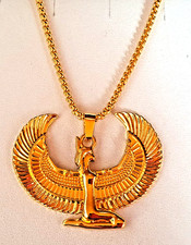 284 - Venezianerkette vergoldet L. 60cm, Anhänge Amulett 40x50 mm