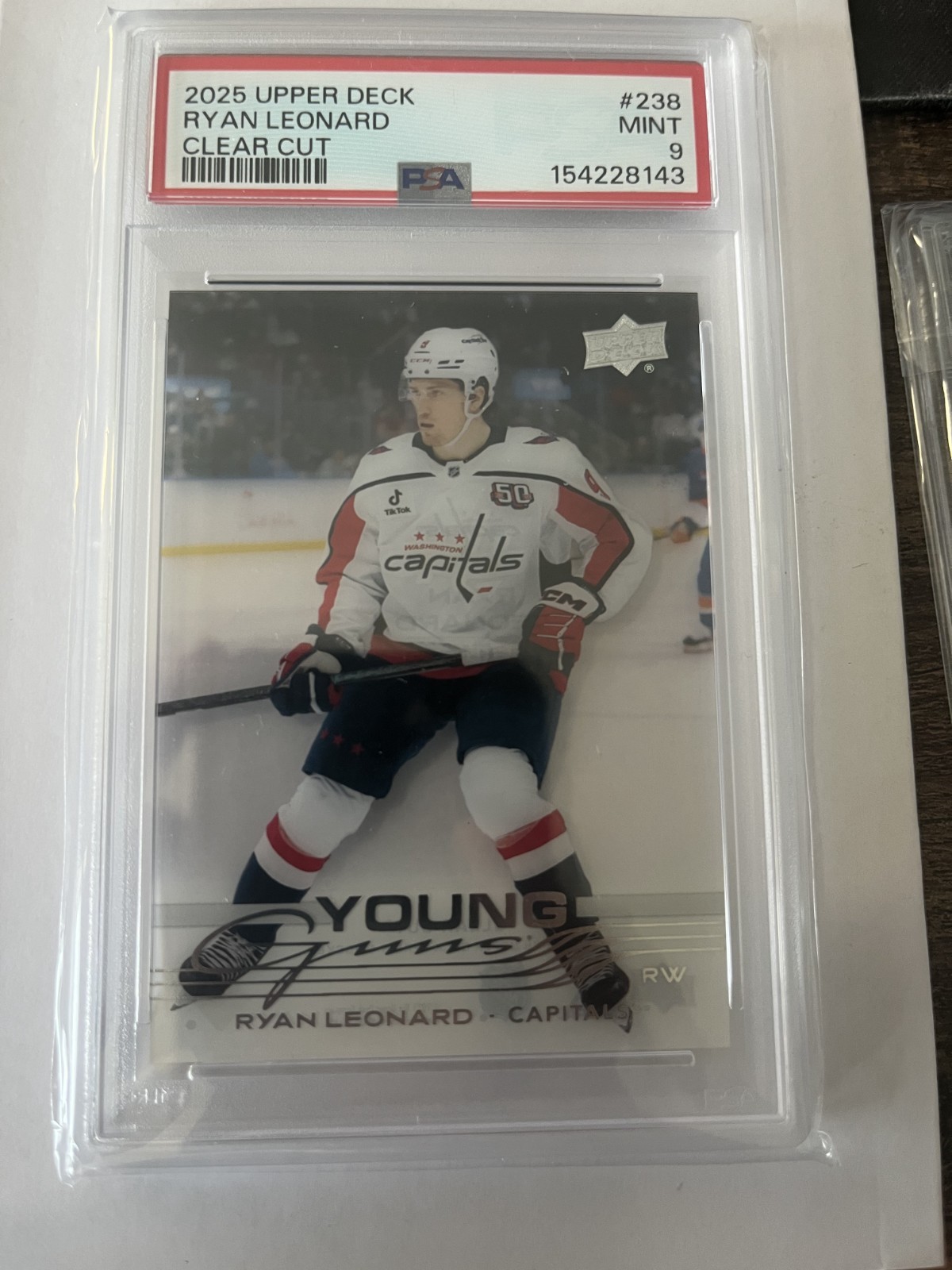 2025-26 Upper Deck Ryan Leonard Young Guns Clear Cut PSA 9 CAPS