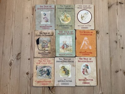 Job Lot vintage Beatrix Potter Books BENJAMIN BUNNY MISS MOPPET PUDDLE DUCK