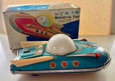 Vintage Toy Universe Car 1950s Working Condition  Battery Operated Tin Litho 