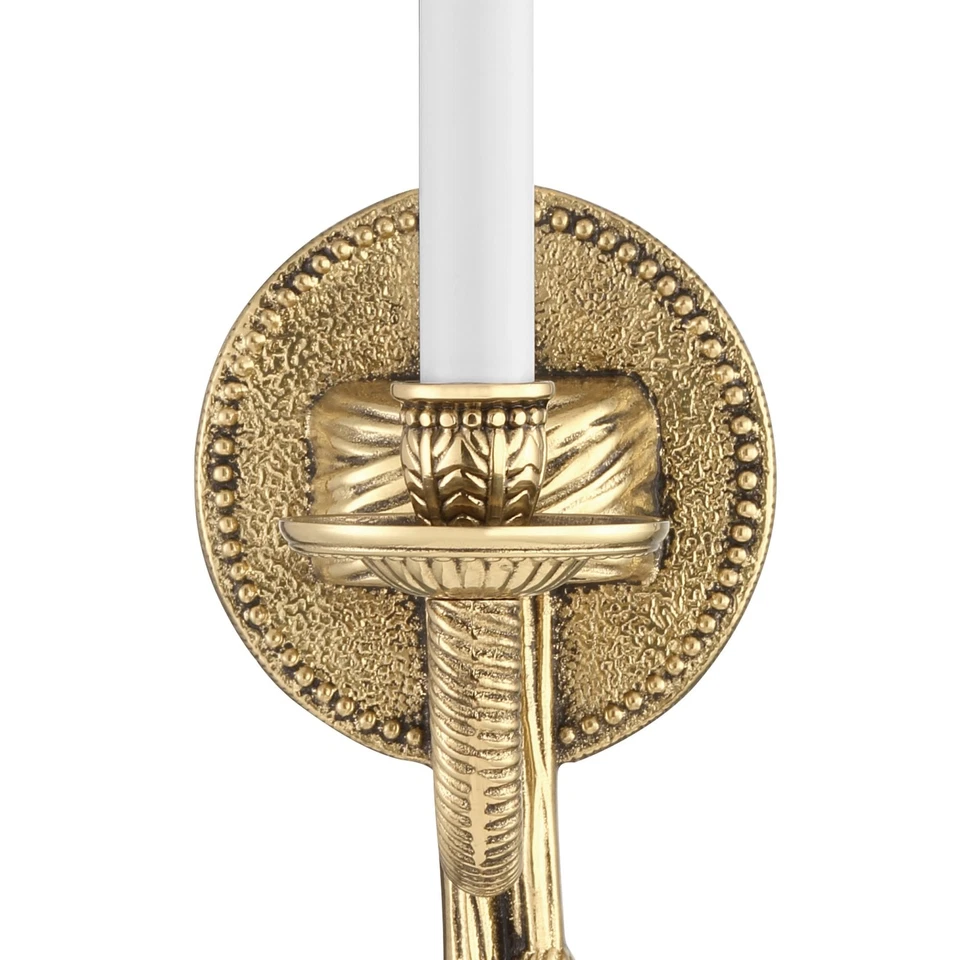 Aplique de pared Crystorama Lighting Group 651 latón Cortland luz única 15"H Foto 3 de 4