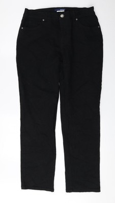 Basic Editions Damen schwarz Baumwolle Tapered Jeans Größe 8 L28 in normalem Reißverschluss