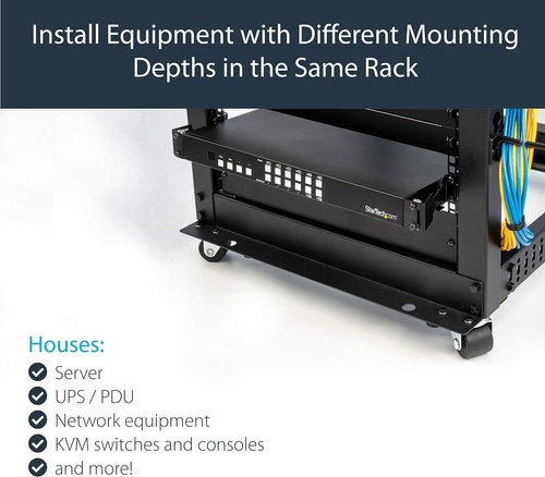 StarTech.com Server Rack Depth Extender - 1U - 4in / 10 cm - TAA Compliant - Rec - Picture 2 of 5