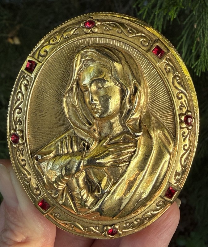 The Vatican Library Collection Rosary Box trinket box virgin Mary