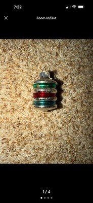 Shiny Brite Christmas Ornament Carriage Lantern Silver Glass