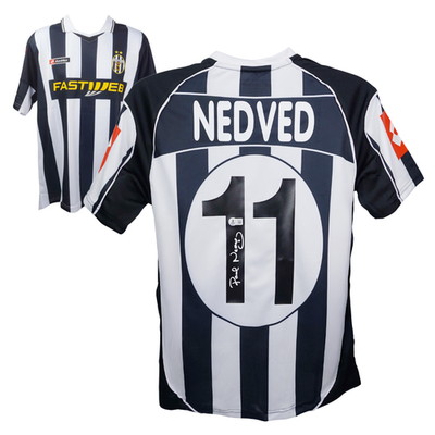 Pavel Nedved Signed Juventus FC Home Soccer Jersey #11 with