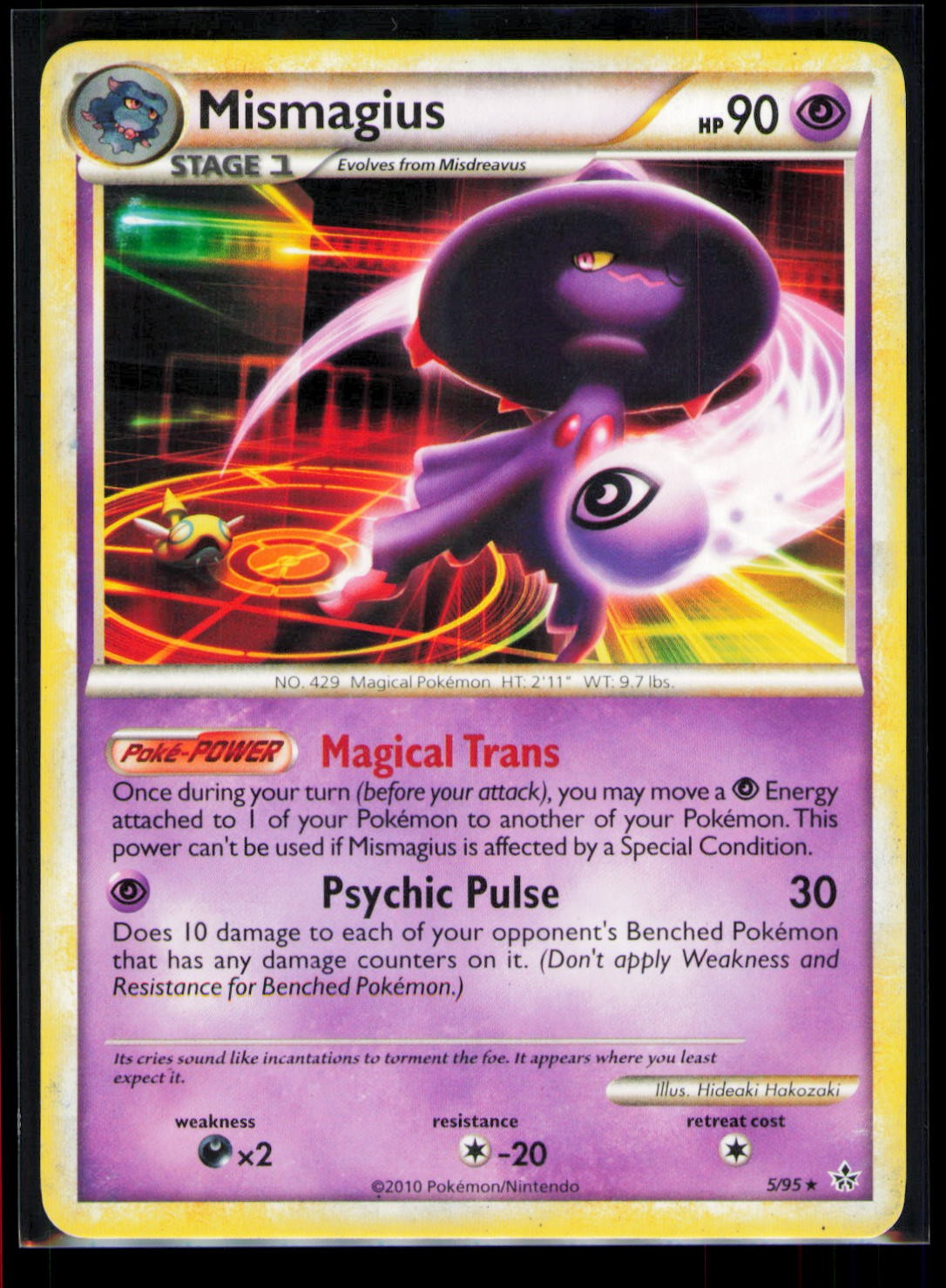 Pokemon HGSS Unleashed Mismagius 5/95 Holo Rare LP
