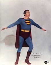 Kirk Alyn Signed & Inscribed Superman 11x14 Photo Beckett Authenticated