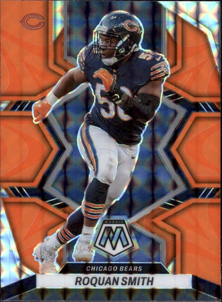 2022 Panini Mosaic #37 Roquan Smith Mosaic Orange Fluorescent #/25