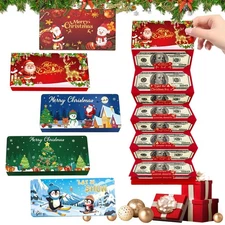 5Pack Christmas Cash Gift Envelopes with 10 Slots2026 ChristmasMoney Holders fo