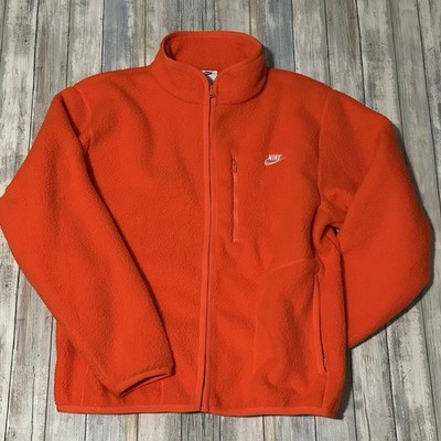 Nike Sportswear Club Men's Fleece Jacket Safety Orange/White FZ0888-819 Medium
