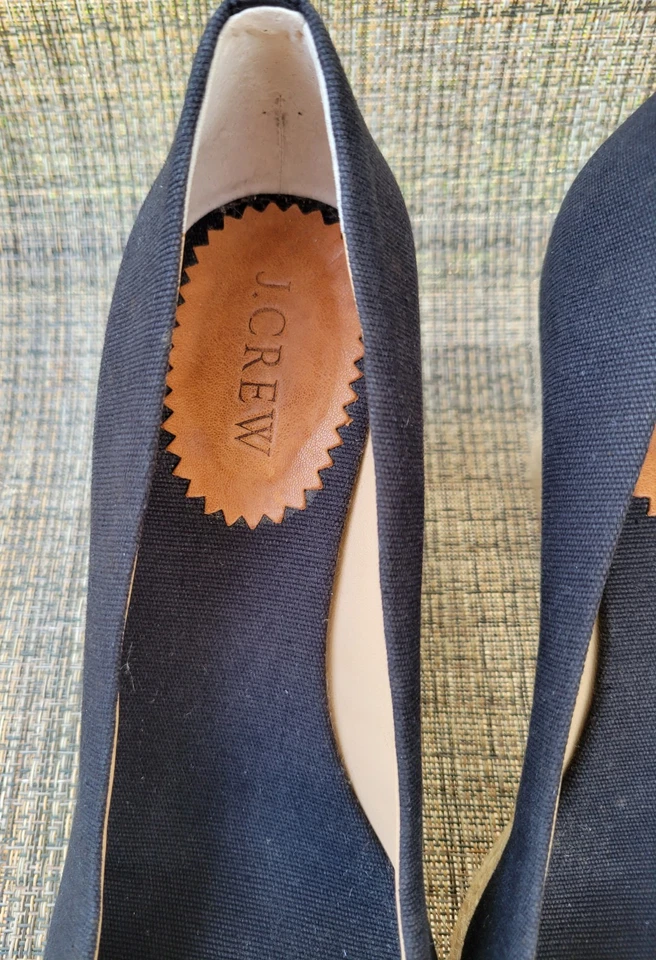 Zapatos alpargata de cuña de lona negra para mujer J.Crew talla 8 Preppy Resort mínimos  Foto 2 de 4