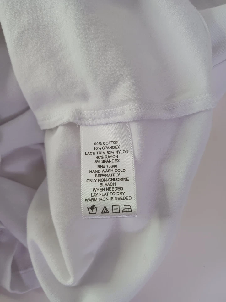 Under Cover Agent By Kathleen Kirkwood White Lace Front Blouse Women's Size S - Image 4 of 4