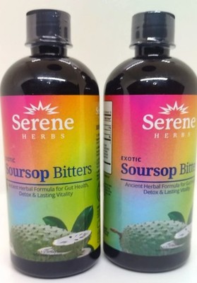 2X Serene Herb Exotic Soursop Bitters Liquid Gut Health Detox Lasting Vitality