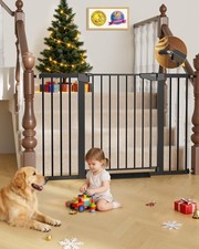 29.7"  51.5" Extra Wide Baby Gate for Stairs, Pressure-Mounted Dog Gates for D...