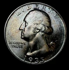 1935 Washington Quarter Silver 25C  superb Gem BU Blazer