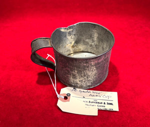 SCARCE SPANISH AMERICAN WAR ERA ARMY TIN CUP / BANNERMAN CASTLE