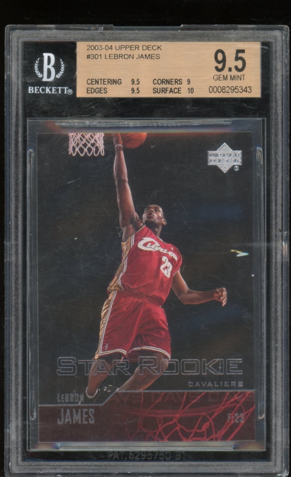 2003-04 Upper Deck LeBron James Star Rookie #301 BGS 9.5 RC