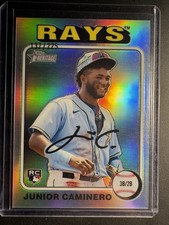 2024 Topps Heritage Chrome Silver Refractor /225 Junior Caminero RC #267 Rays