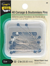 29 Corsage  Boutonniere Pins, White  Black, 2-Inch 40-Count                