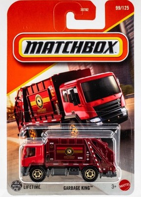 2025 Matchbox #99 Garbage King| RED/BURGUNDY MATCHBOX CITY GARBAGE TRUCK GIFT