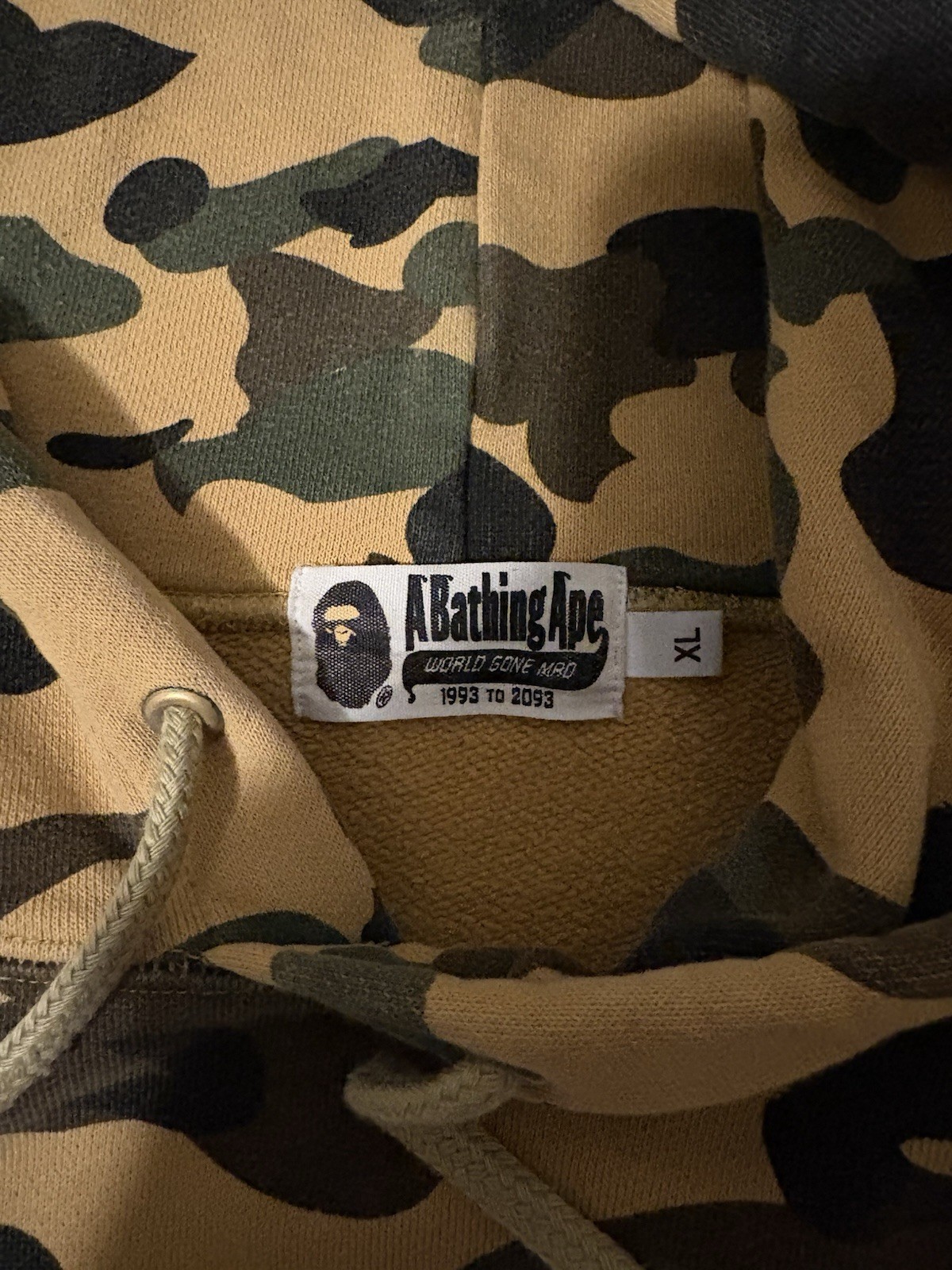 Authentic Bape yellow first camo pullover hoodie … - image 2