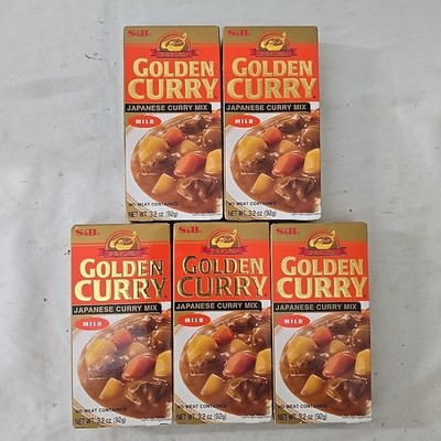 5 Pack S & B Golden Curry Japanese Curry Mix Mild 5 Servings per 3.2 Oz pack