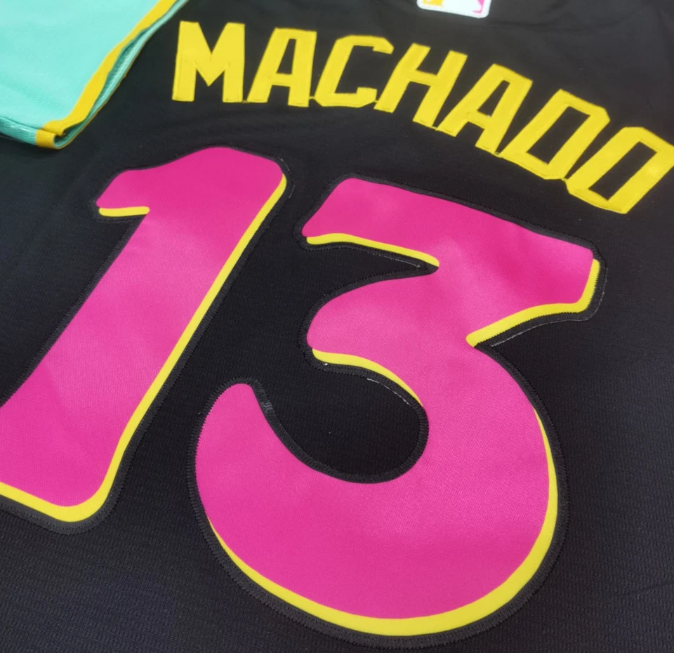 Manny Machado #13 Padres City Black Cool Base Sewn Stitched Jersey. - Image 3 of 4