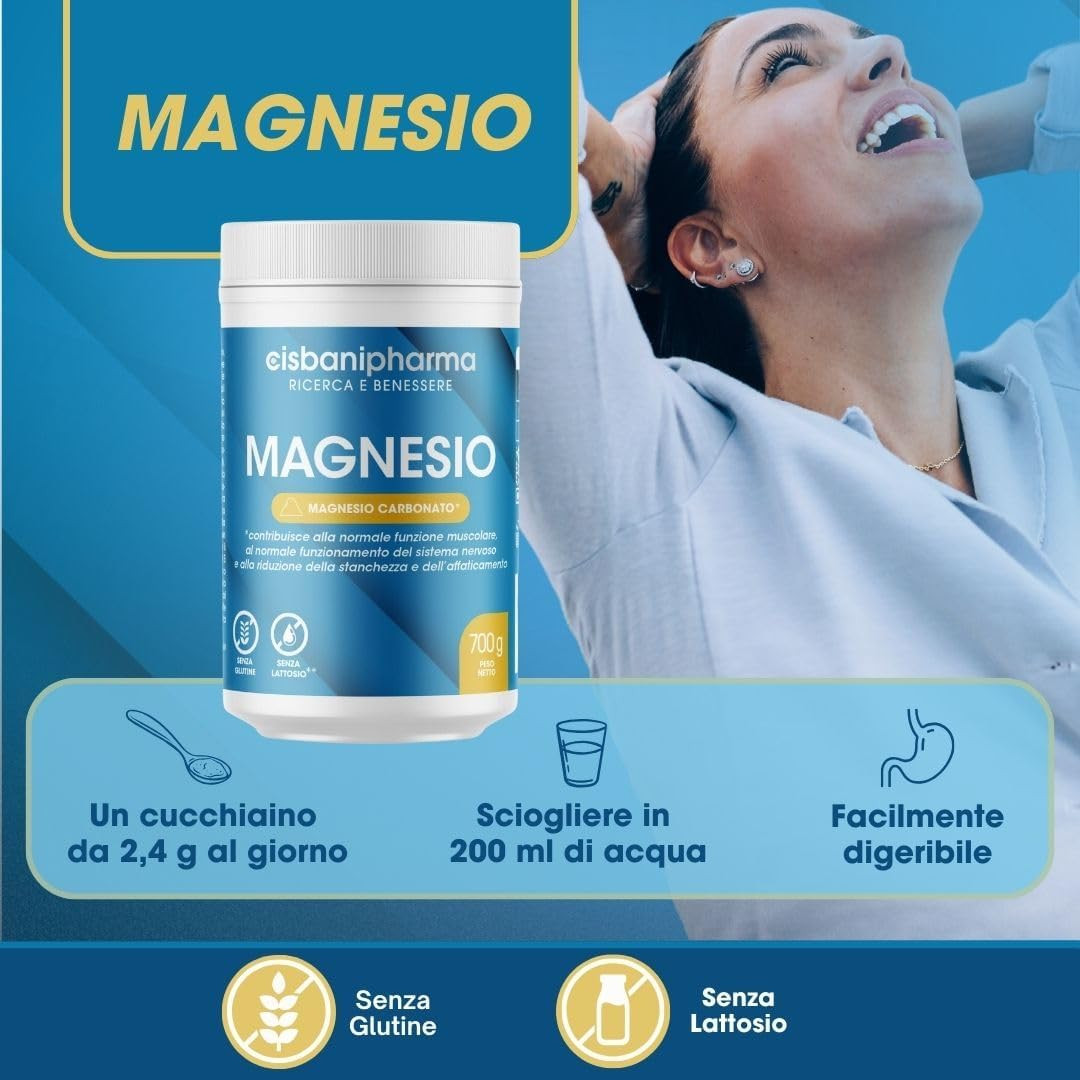 Magnesio Carbonato Polvere 700g Integratore per Sport e Recupero - 3