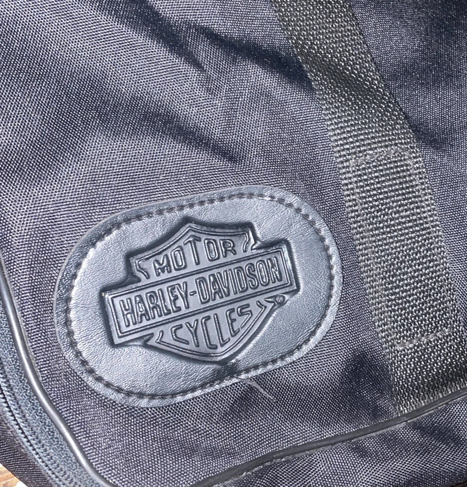 Original Harley-Davidson Motorcycle Large Black Touring Bag Soft Canvas Duffle - Image 4 of 4