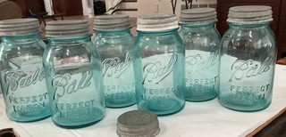 Set Of 6 Ball Perfect Mason Jars With Lids extra Lid