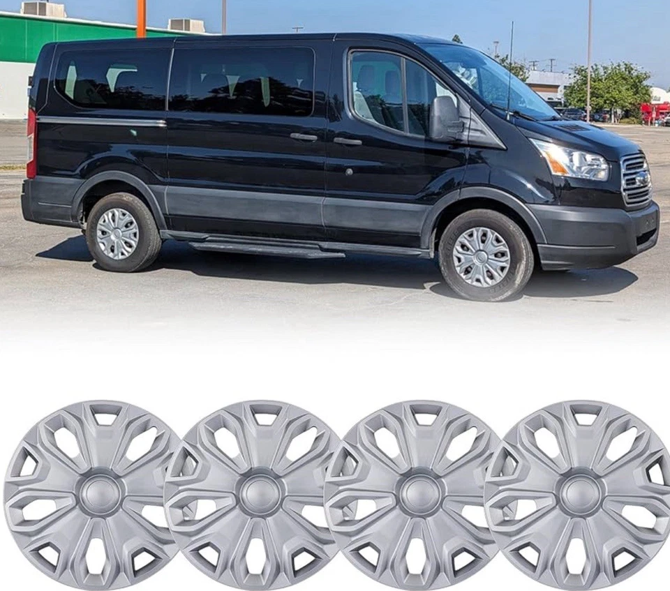 Juego de 4 tapacubos cubiertas de rueda Ford Transit 150 250 350 15-19 OEM 7068 B38 Foto 2 de 4