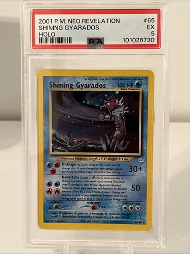 2001 Shining Gyarados Holo Neo Revelation 65/64 PSA 5