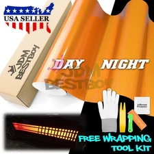 *Reflective Orange DIY Vinyl Car Wrap Sticker Decal Graphic Sign Adhesive Film