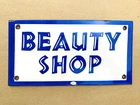 VINTAGE BEAUTY SHOP 10x5.25" GASOLINE GAS PUMP STATION MOTOR OIL PORCELAIN SIGN