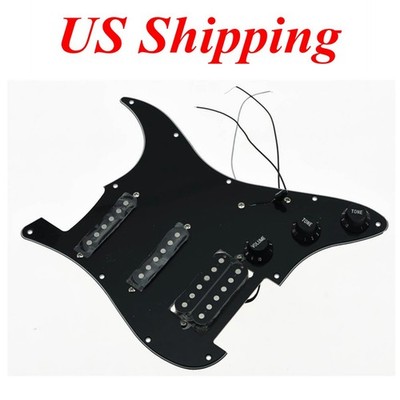 Black Prewired Loaded ST HSS Guitar Pickguard fits Squier Import Stratocaster