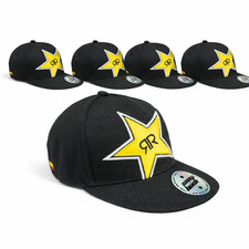 5x Rockstar Energy Cap Snap Basecap Back berretto nero unisex berretto BMX
