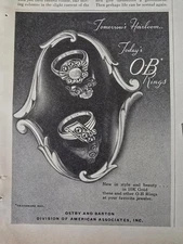 1946 O-B Ostby and Barton ring vintage jewelry tomorrow's heirloom ad